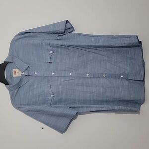 Levi's Mens Blue Short Sleeve Casual Button Up Shirt Size XL